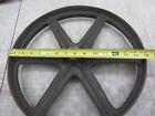  2  Vtg Matching Industrial Cart Steampunk Cast Iron 15  Hit Miss Engine Wheel