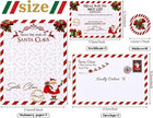 Christmas Official Letters Certificate From Santa Claus Set Include 5pcs Red Whi