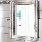 Large Wall Mirrors 26 x18  Rustic Wood Mirror Rectangle Decorative For Farmho   