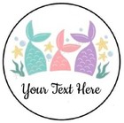Mermaid Tail Personalized Custom Seals Labels Stickers Party Favors