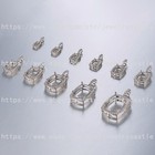 Pre Notched S925 Sterling Silver Pendant 5x3-6x4-9x7-18x13mm Cushion Semi Mount