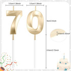 Bsofing Birthday Candles Numbers  70th Candles  70  Champagne Gold 