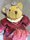 Vtg Russ Berrie Ginger 17  Teddy Bear From The Past Dress Cottage Flower Plush