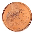 Trinidad   Tobago 5 Cents  2017-2023  Km  30b  Mint