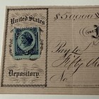 1876  50000 First National Bank Check New Bedford 1875 Tax Revenue Stamp R152