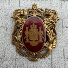 Vintage Spain Spanish Royal Coat Of Arms Crest Souvenir Pin Pinback  66342