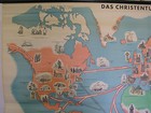 School Wall Map Beautiful Old World Christianity Religion 237x157 Vintage 1959