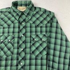 Wrangler Men s Western Long Sleeve Pearl Snap Button Shirt M Green Black Plaid