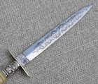 Antique Mint Unsharpened Exhibition Dress Dirk Carved Hilt Etched Circa 1850 s