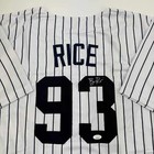 Autographed signed Ben Rice New York Pinstripe Baseball Jersey Jsa Coa
