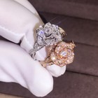 Women Silver Plated rose Gold Rings Cubic Zirconia Jewelry Size 6-10