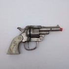 Vintage 1938 Kilgore    six Shooter    Cast Iron Toy Cap Gun Horse Grips Works Look