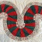 Vintage Handmade Hand Quilted Christmas Tree Skirt  51    Crochet Edging Beautiful
