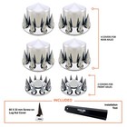Chrome Semi Truck Wheel Axle Covers Spiked Center Hub Caps W  33mm Lug Nut Cover