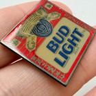 1994 Busch Bud Light Genuine Beer Label Lapel Pin Red Enamel Advertising Vintage