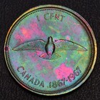1967 Canada Centennial Cent Rainbow Toning High Luster  l23-30 