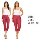 Women s 5 Pocket Capri Jeggings Stretchy Pants Jeans Leggings Plus Size Included