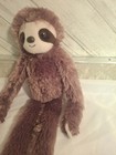 Sloth Plush Smiling Sloth With Long Arms Soft Grey Fur