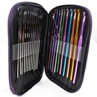 New Multi-colour 22pcs Set Aluminum Crochet Hooks Needles Knit Weave Craft Yarn
