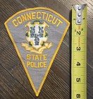 Vintage Connecticut State Police Patch - Dark Grey Cut Edge