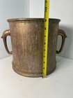 Antique 19th Century Brass Kitchen Pot With Handles  Great Patina