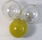 Vtg Yellow Gold Japanese Hand Blown Glass Fishing Net Float Ball Globe Buoy 3 