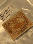 1852 Canada Rare 3 Pence 3d Beaver Stamp Sc 4 Light Thin Paper Imperforate 