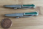 Vintage Silver Tone Flatware Utensil Butter Knife Hair Barrettes Clips Pair
