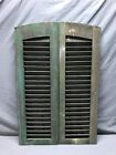 Pair Green Arch Top 13x38 Antique House Window Wood Louvered Shutters 274-24b