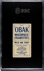 1910 Obak Cigarettes T212 Moser Oakland Stamped Baseball Card Sgc 2