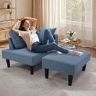 4-in-1 Recliner Sofa Bed  Convertible Small Sectional Couches  With 2 Pillow Us