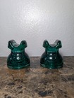 No 2 Cable Glass Cabletop Green Glass Insulator Lot Of 2 