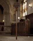 Hand-carved Wooden Celtic Cross Crozier  Clergy Pastoral Staff  Liturgical Art