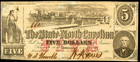 Nc  5 Raleigh The State Of North Carolina Treasury Note Jan 1  1863 Cr  123