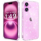 Compatible With Iphone 16 Case Hard Pc Back Shockproof Protective Clear Glitter