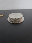 Vintage Coaster Set 5 Silver Plated Scalloped Seashell With Caddy Hong Kong