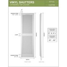 Mid-america Vinyl Cathedral Top Center Mullion Open Louver Shutter 14 1 2 w X