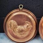 Vtg Grannycore Set 3 Kitchen Brass Jello Molds Rabbit Duck Chicken French Style