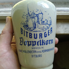 Bitburger Doppelkorn Castle Picture German Ceramic Bottle With Handle
