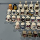 Vintage Thimble Collection Lot 54 Souvenir Sewing Thimbles Bells Mixed Travel
