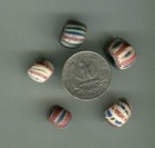 African Trade Beads Vintage Antique Venetian Glass Drawn Heat Rounded Chevron