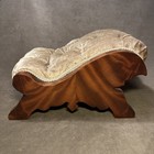 Antique Victorian Ottoman Tufted Velvet Upholstery Gout Sleigh Style Stool