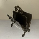 Vintage Ornate Brass Metal Letter Holder Victorian Desk Organizer Mail Rack 11   