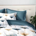 3-piece Set Of Blue Tranquil Floral Duvet  Fiber Adult Bedroom Decor Twin Size 