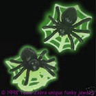 Gothic Glow Spider With Web Funky Earrings Fun Wicked Witch Punk Costume Jewelry