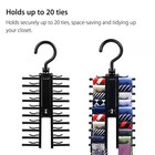 Adjustable X Neck Tie Rack Holder W  Non-slip Clip Necktie Belt Hanger Organizer