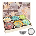 6-pack 4 75  Colorful Bohemian Style Ceramic Rice Bowls Set  For Cereal  Dessert