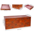 4 Pack 3 Drawer Wooden Desktop Organizer Drawer Storage Box For Tabletop- Brown