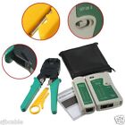 Rj45 Rj11 Rj12 Cat5 Lan Network Cable Tester Crimper Stripper Punch Tool Kit New