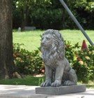 22  H Sitting Lion Garden Statue For Backyard Display Entryway Sculpture